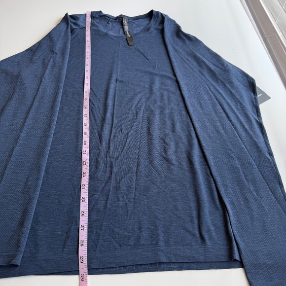 Lululemon Mens Metal Vent Mineral Blue True Navy Tech Long Sleeve Shirt - Picture 9 of 9